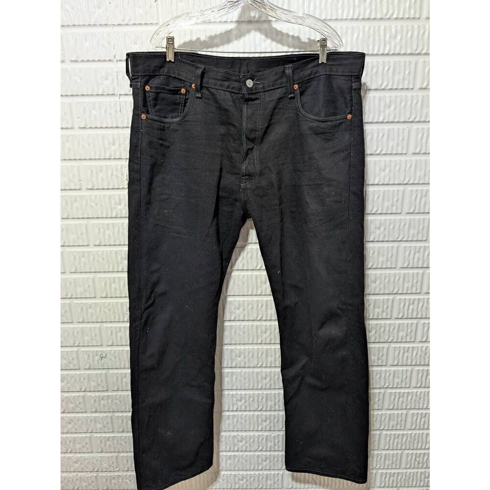 Levi's Vintage Men's Black Solid Button Fly 501 Denim Jeans Size 40 x 32